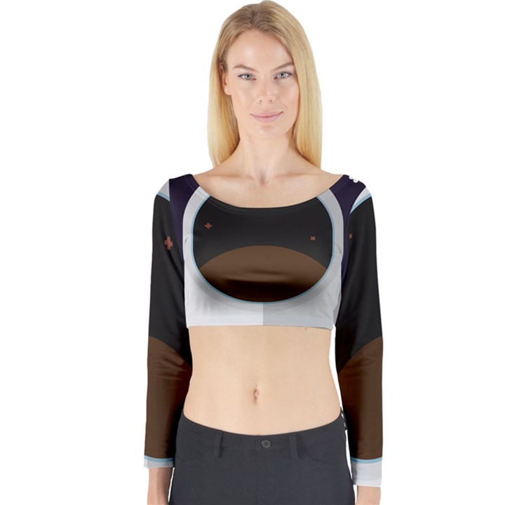 Astronaut-space-astronomy-universe Long Sleeve Crop Top