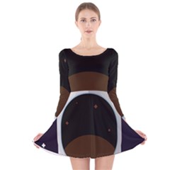 Astronaut-space-astronomy-universe Long Sleeve Velvet Skater Dress