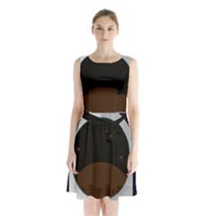 Astronaut-space-astronomy-universe Sleeveless Waist Tie Chiffon Dress by Cowasu