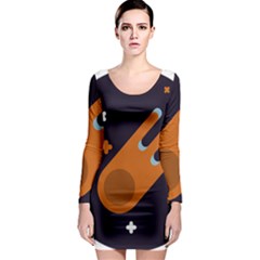 Meteor-meteorite-space-comet Long Sleeve Bodycon Dress by Cowasu