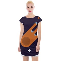 Meteor-meteorite-space-comet Cap Sleeve Bodycon Dress by Cowasu