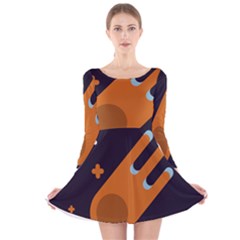 Meteor-meteorite-space-comet Long Sleeve Velvet Skater Dress