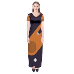 Meteor-meteorite-space-comet Short Sleeve Maxi Dress by Cowasu