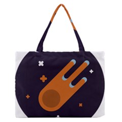 Meteor-meteorite-space-comet Zipper Medium Tote Bag by Cowasu