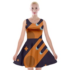 Meteor-meteorite-space-comet Velvet Skater Dress