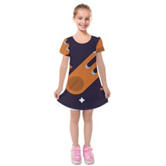 Meteor-meteorite-space-comet Kids  Short Sleeve Velvet Dress by Cowasu