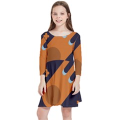 Meteor-meteorite-space-comet Kids  Quarter Sleeve Skater Dress by Cowasu