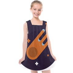 Meteor-meteorite-space-comet Kids  Cross Back Dress by Cowasu