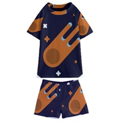 Meteor-meteorite-space-comet Kids  Swim T-shirt And Shorts Set by Cowasu