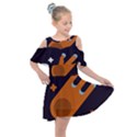 Meteor-meteorite-space-comet Kids  Shoulder Cutout Chiffon Dress View1