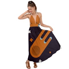 Meteor-meteorite-space-comet Backless Maxi Beach Dress by Cowasu