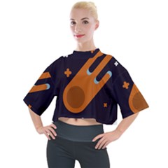 Meteor-meteorite-space-comet Mock Neck T-shirt by Cowasu