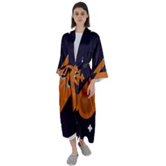 Meteor-meteorite-space-comet Maxi Satin Kimono by Cowasu