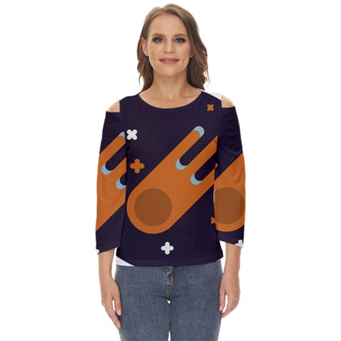 Meteor-meteorite-space-comet Cut Out Wide Sleeve Top by Cowasu