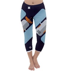 Satellite-machine-space-dark Capri Winter Leggings 