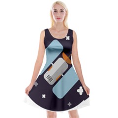 Satellite-machine-space-dark Reversible Velvet Sleeveless Dress