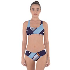 Satellite-machine-space-dark Criss Cross Bikini Set by Cowasu