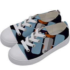 Satellite-machine-space-dark Kids  Low Top Canvas Sneakers by Cowasu