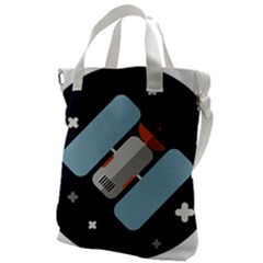 Satellite-machine-space-dark Canvas Messenger Bag by Cowasu