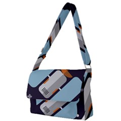 Satellite-machine-space-dark Full Print Messenger Bag (s) by Cowasu