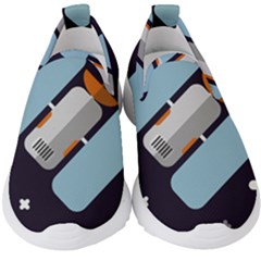 Satellite-machine-space-dark Kids  Slip On Sneakers by Cowasu