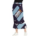 Satellite-machine-space-dark Maxi Fishtail Chiffon Skirt View1