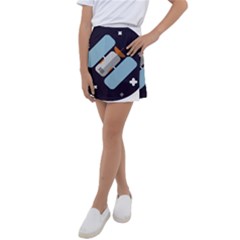 Satellite-machine-space-dark Kids  Tennis Skirt by Cowasu