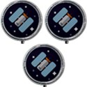 Satellite-machine-space-dark Mini Round Pill Box (Pack of 3) View1