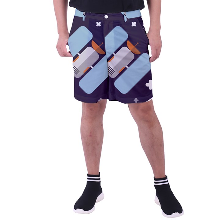 Satellite-machine-space-dark Men s Pocket Shorts