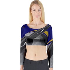 Science-fiction-sci-fi-sci-fi-logo Long Sleeve Crop Top by Sarkoni