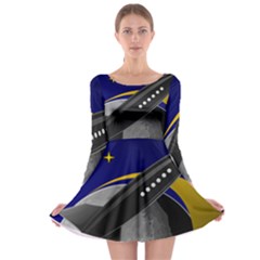 Science-fiction-sci-fi-sci-fi-logo Long Sleeve Skater Dress by Sarkoni