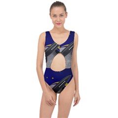 Science-fiction-sci-fi-sci-fi-logo Center Cut Out Swimsuit by Sarkoni