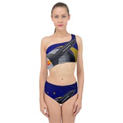 Science-fiction-sci-fi-sci-fi-logo Spliced Up Two Piece Swimsuit by Sarkoni