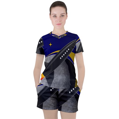 Science-fiction-sci-fi-sci-fi-logo Women s T-shirt And Shorts Set by Sarkoni