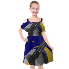 Science-fiction-sci-fi-sci-fi-logo Kids  Cut Out Shoulders Chiffon Dress by Sarkoni