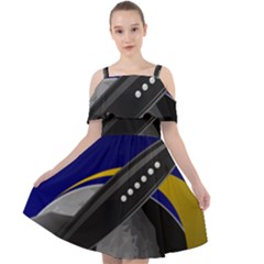 Science-fiction-sci-fi-sci-fi-logo Cut Out Shoulders Chiffon Dress by Sarkoni