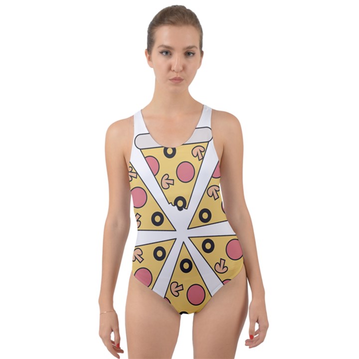 Pizza-slice-food-italian Cut-Out Back One Piece Swimsuit