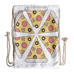 Pizza-slice-food-italian Drawstring Bag (large) by Sarkoni