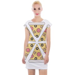 Pizza-slice-food-italian Cap Sleeve Bodycon Dress by Sarkoni