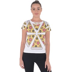 Pizza-slice-food-italian Short Sleeve Sports Top 