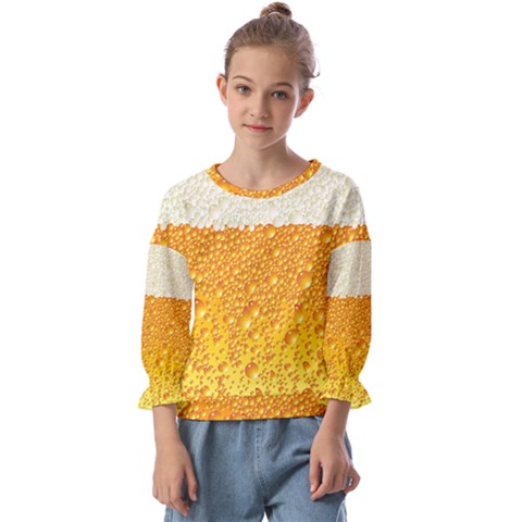 Bubble-beer Kids  Cuff Sleeve Top by Sarkoni