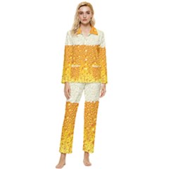 Bubble-beer Womens  Long Sleeve Velvet Pocket Pajamas Set by Sarkoni