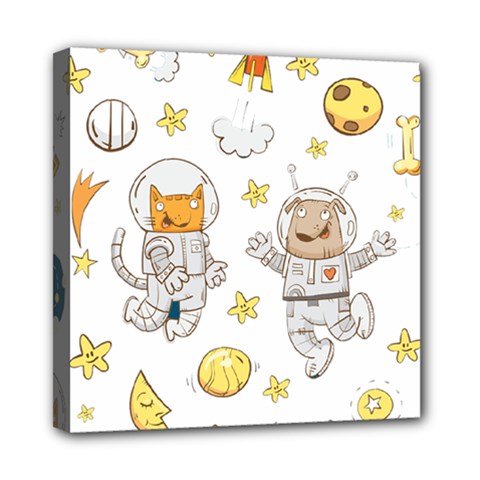 Astronaut-dog-cat-clip-art-kitten Mini Canvas 8  X 8  (stretched) by Sarkoni