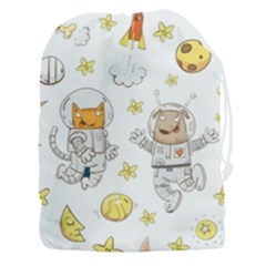 Astronaut-dog-cat-clip-art-kitten Drawstring Pouch (3xl) by Sarkoni