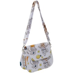 Astronaut-dog-cat-clip-art-kitten Saddle Handbag