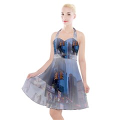 New York City Halter Party Swing Dress  by Sarkoni