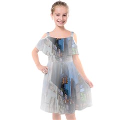 New York City Kids  Cut Out Shoulders Chiffon Dress by Sarkoni