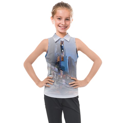 New York City Kids  Sleeveless Polo T-shirt by Sarkoni