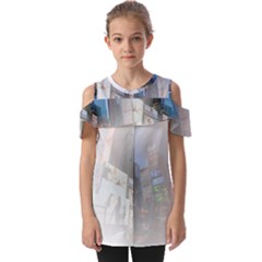 New York City Fold Over Open Sleeve Top