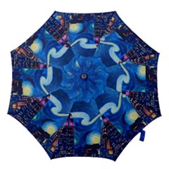 Starry Night In New York Van Gogh Manhattan Chrysler Building And Empire State Building Hook Handle Umbrellas (medium) by Sarkoni